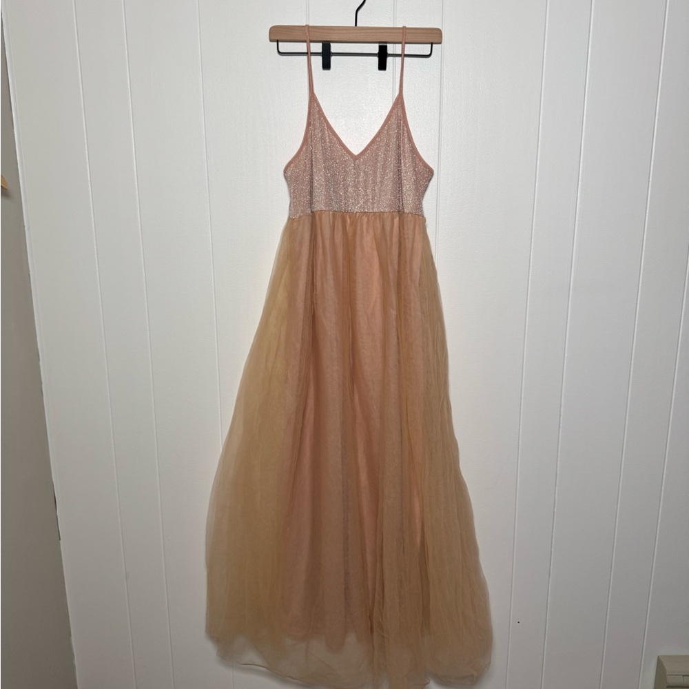 SHEIN Pink and Tan Maxi Dress